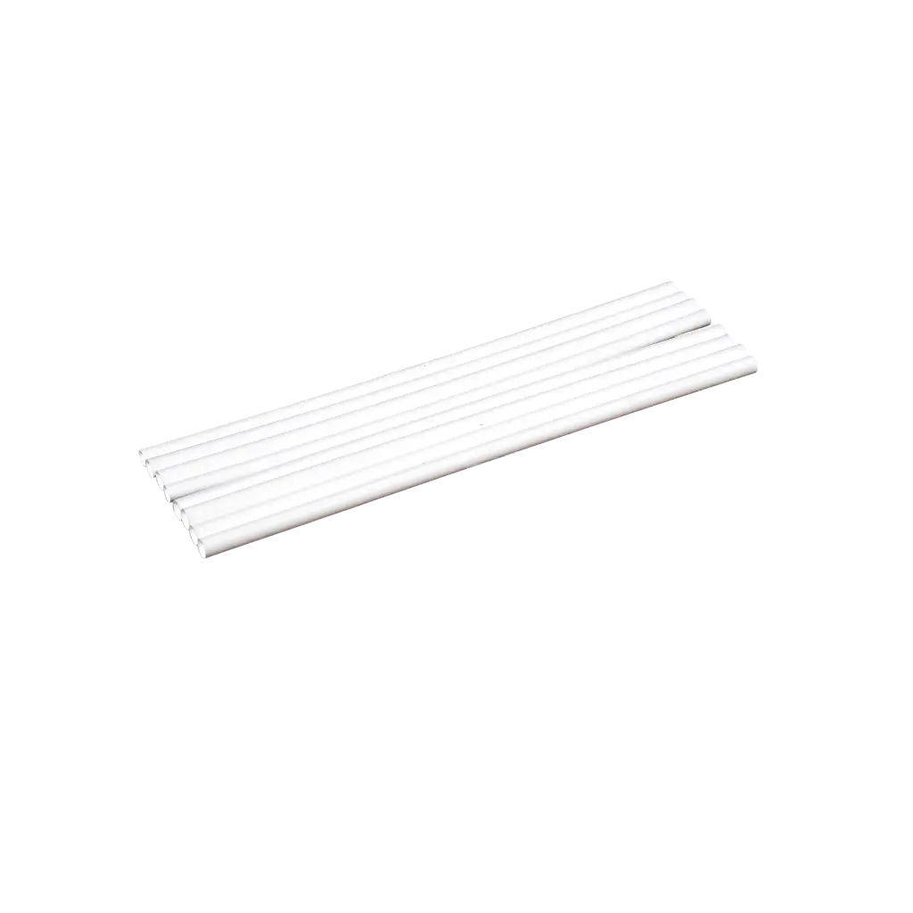 Wit PP recyclebaar rietje 20cm ø 6mm - Voedselveilig en herbruikbaar (Verpakking van 250)