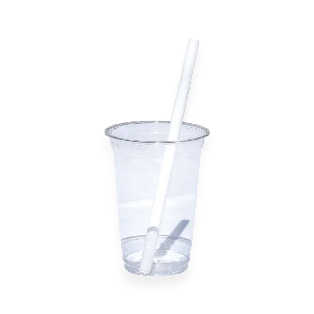 Bubble Tea rietje in wit recycleerbaar PP 23cm ø 12mm - voedselveilig en herbruikbaar (verpakking van 100)