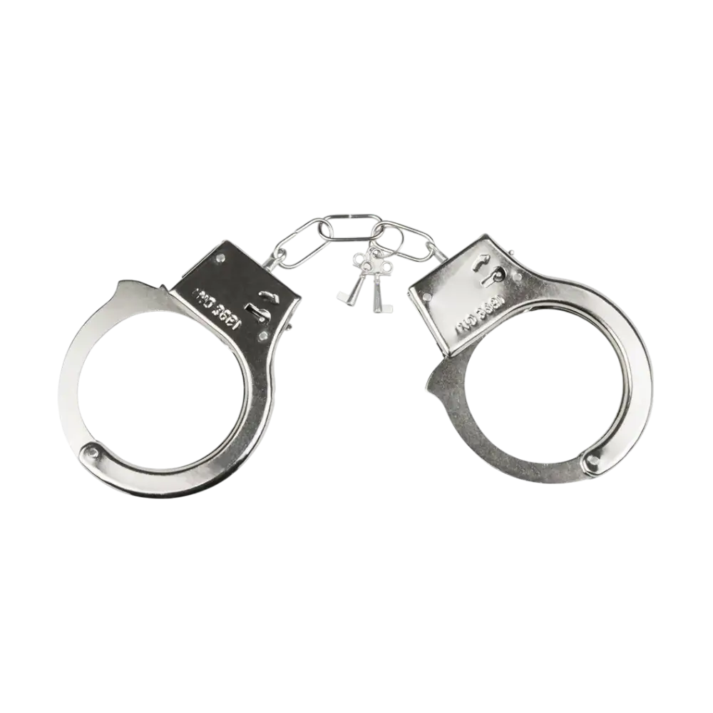 Metalen handboeien met sleutels - Politie vermomming