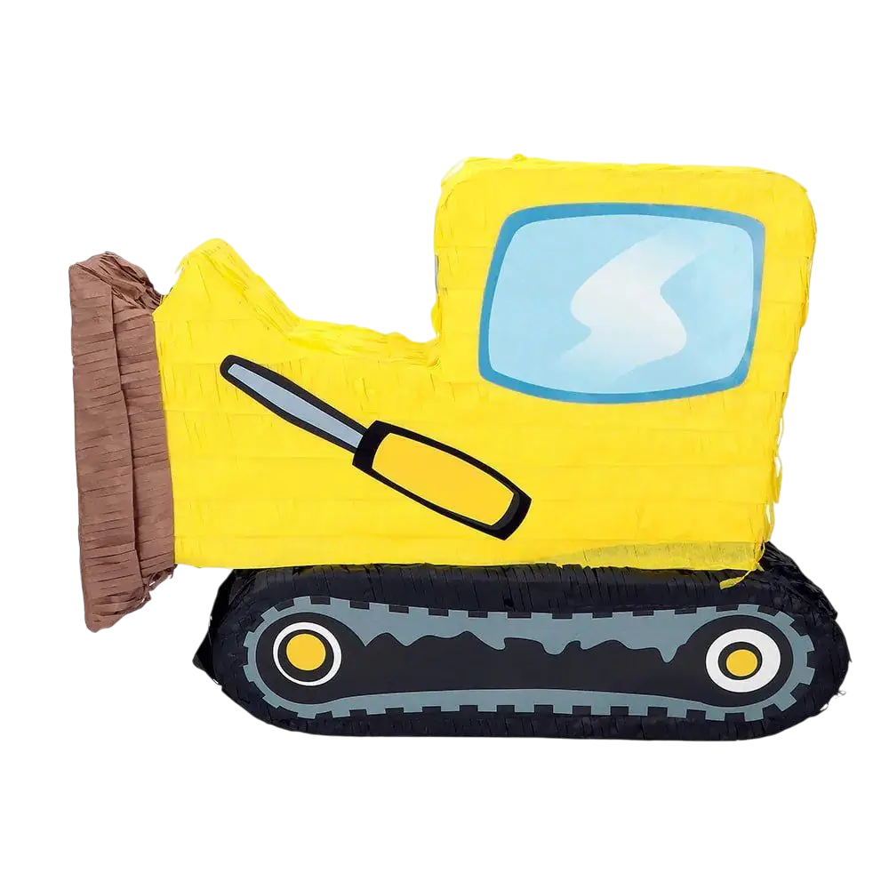 Piñata Bulldozer geel- Om te kloppen - 45 cm