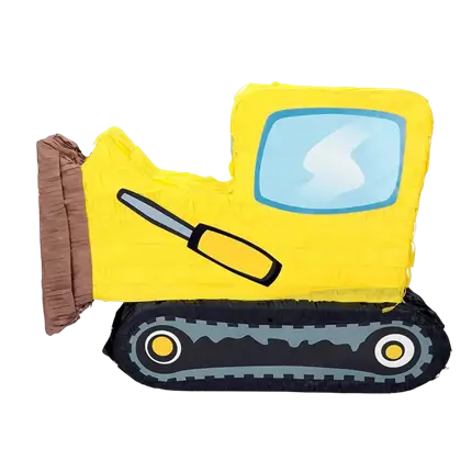 Piñata Bulldozer geel- Om te kloppen - 45 cm
