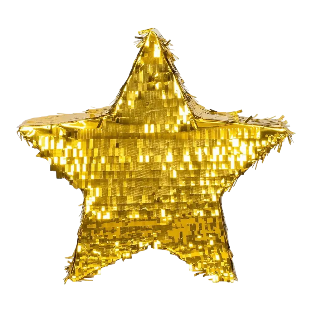 Piñata gouden ster - Om te kloppen - 44 cm