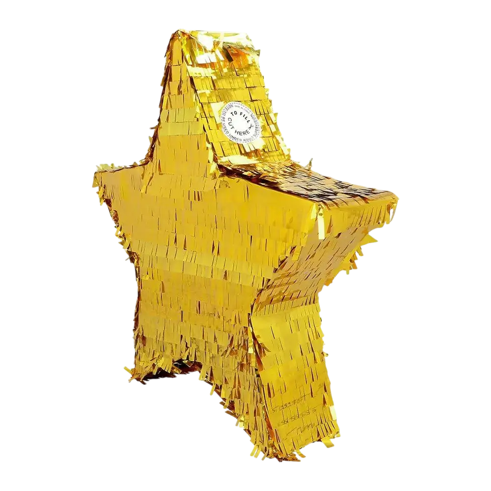 Piñata gouden ster - Om te kloppen - 44 cm