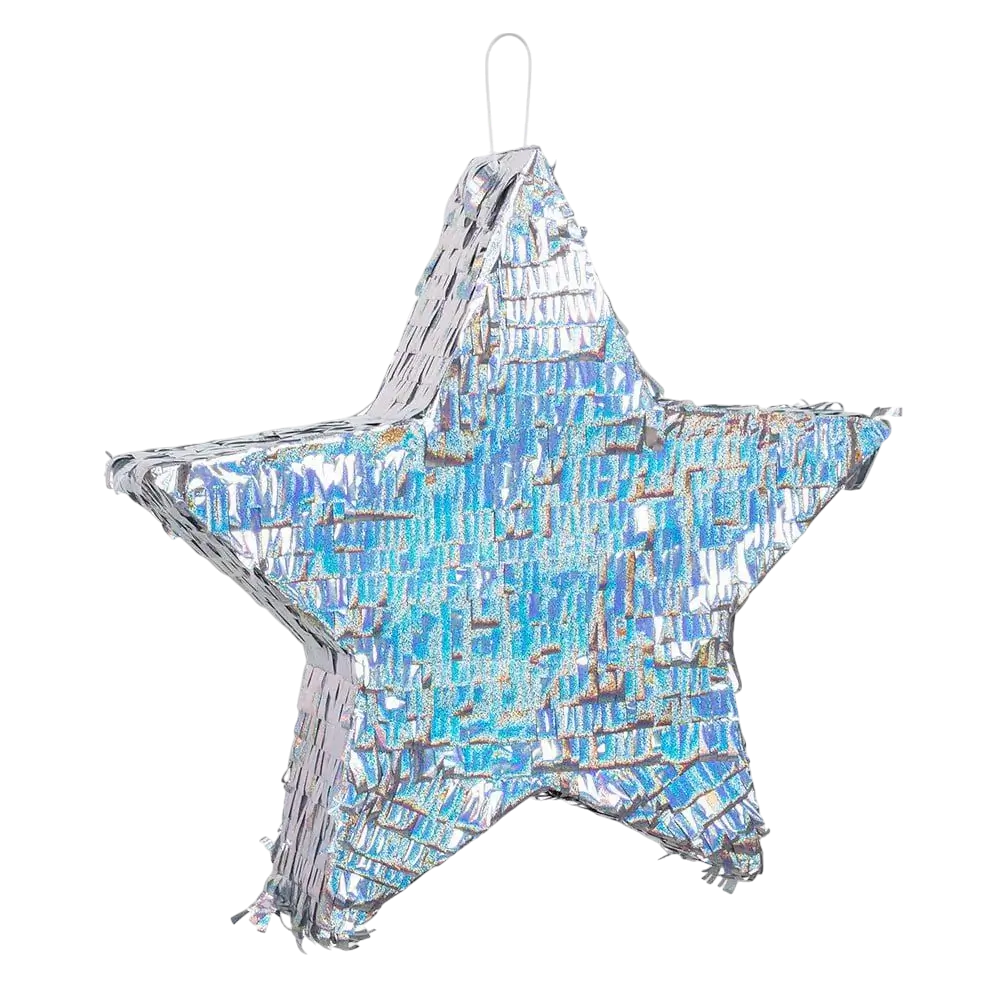 Zilveren ster piñata - Te slaan - 44 cm