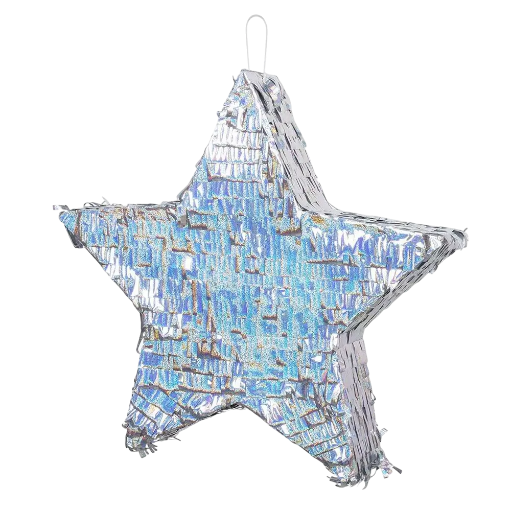 Zilveren ster piñata - Te slaan - 44 cm