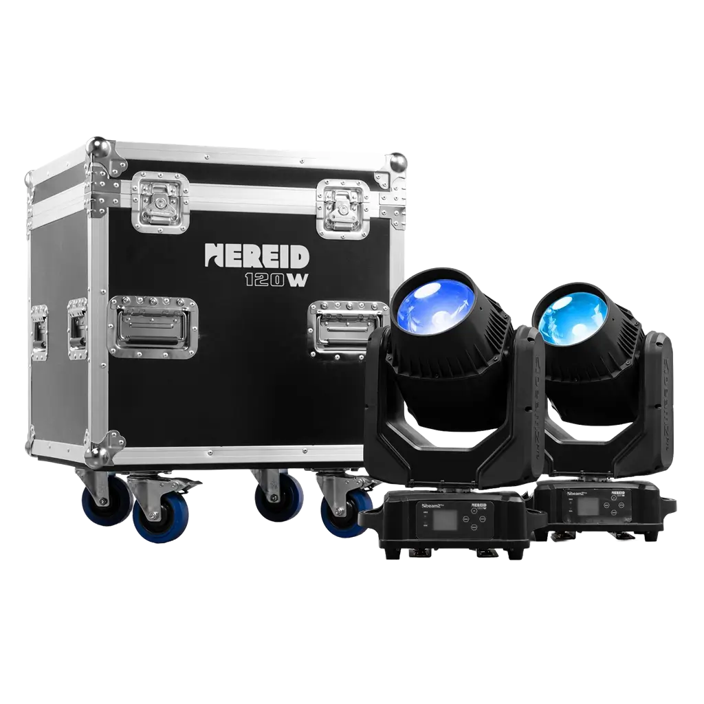 Set van 2 "NEREID120W" verstralers - IP65 waterdicht met flightcase