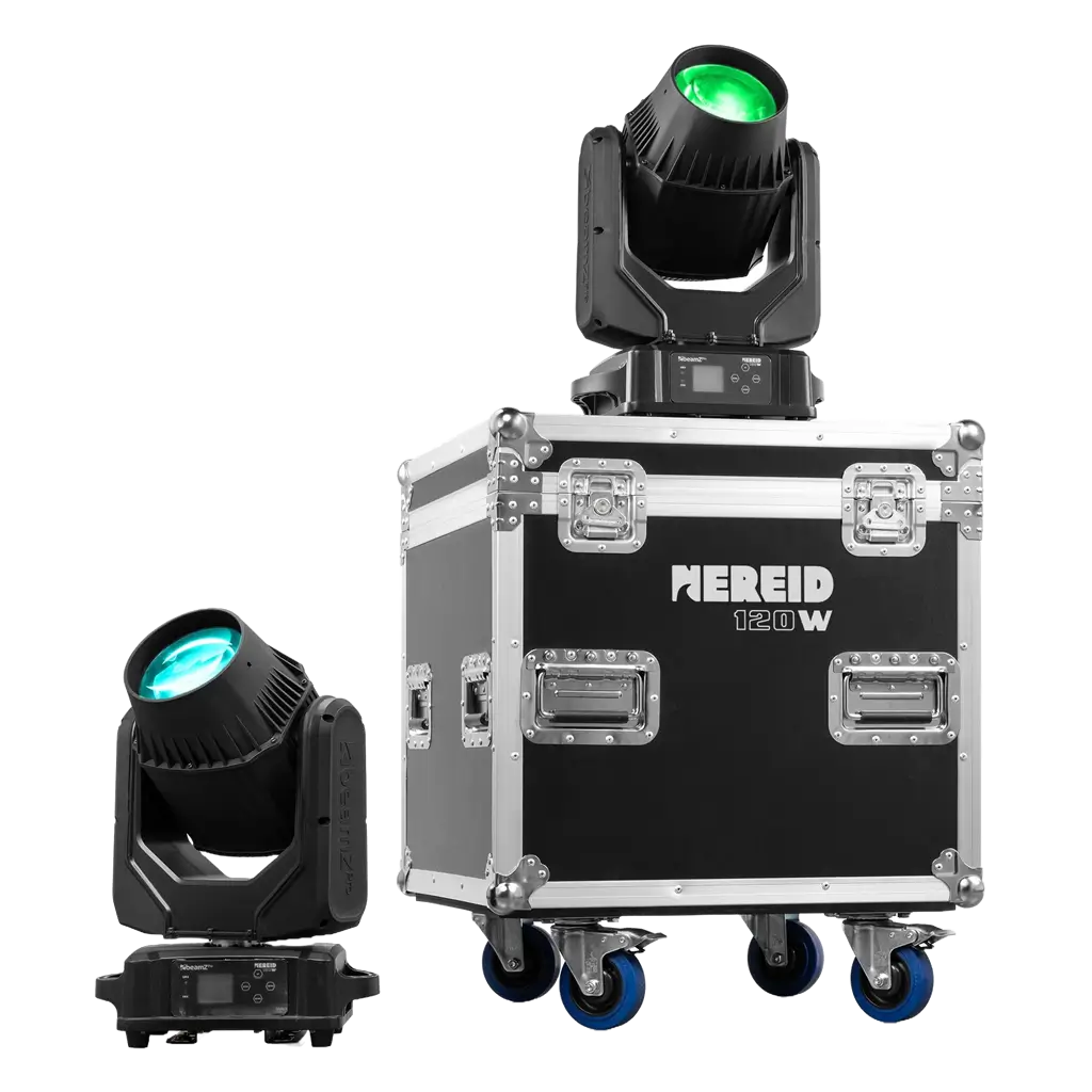 Set van 2 "NEREID120W" verstralers - IP65 waterdicht met flightcase