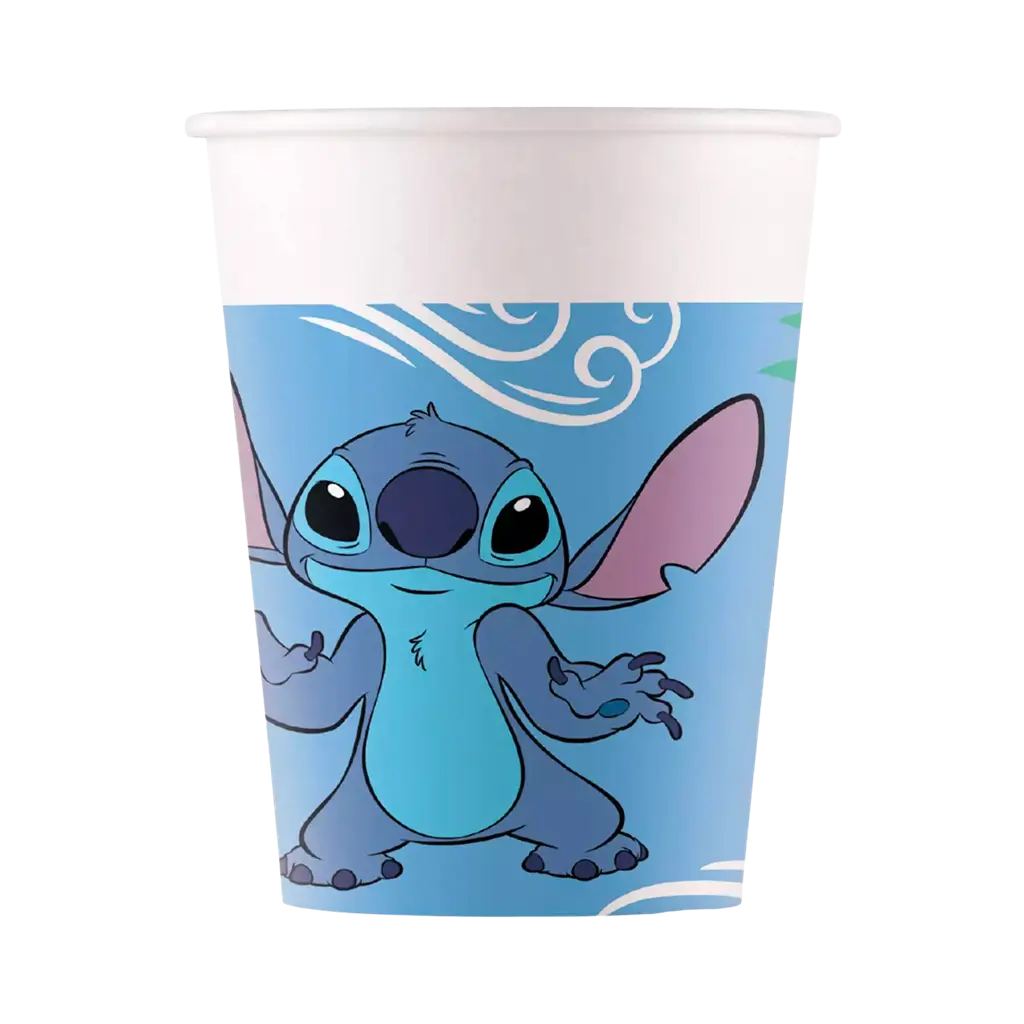 Stitch papieren beker - 25cl - Set van 8