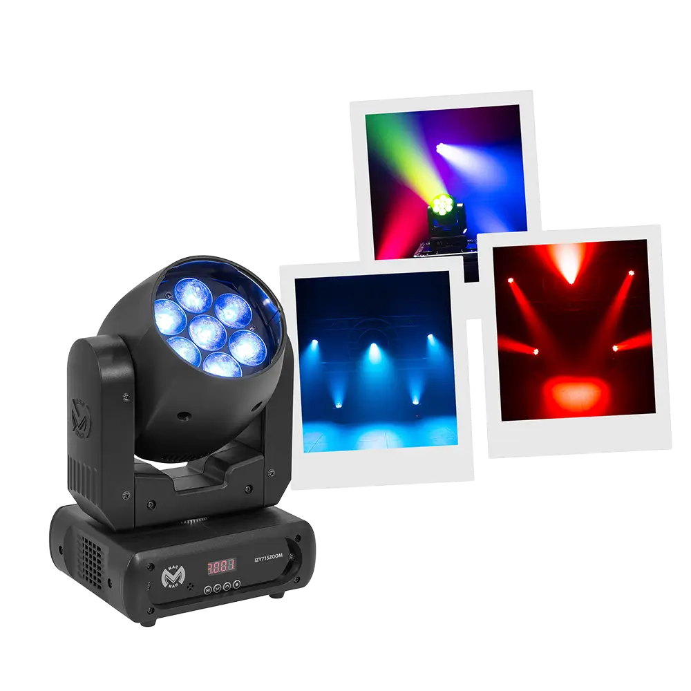 Professionele LED-washkop, "IZY 715 Zoom" - stroboscoop & DMX - Mac Mah