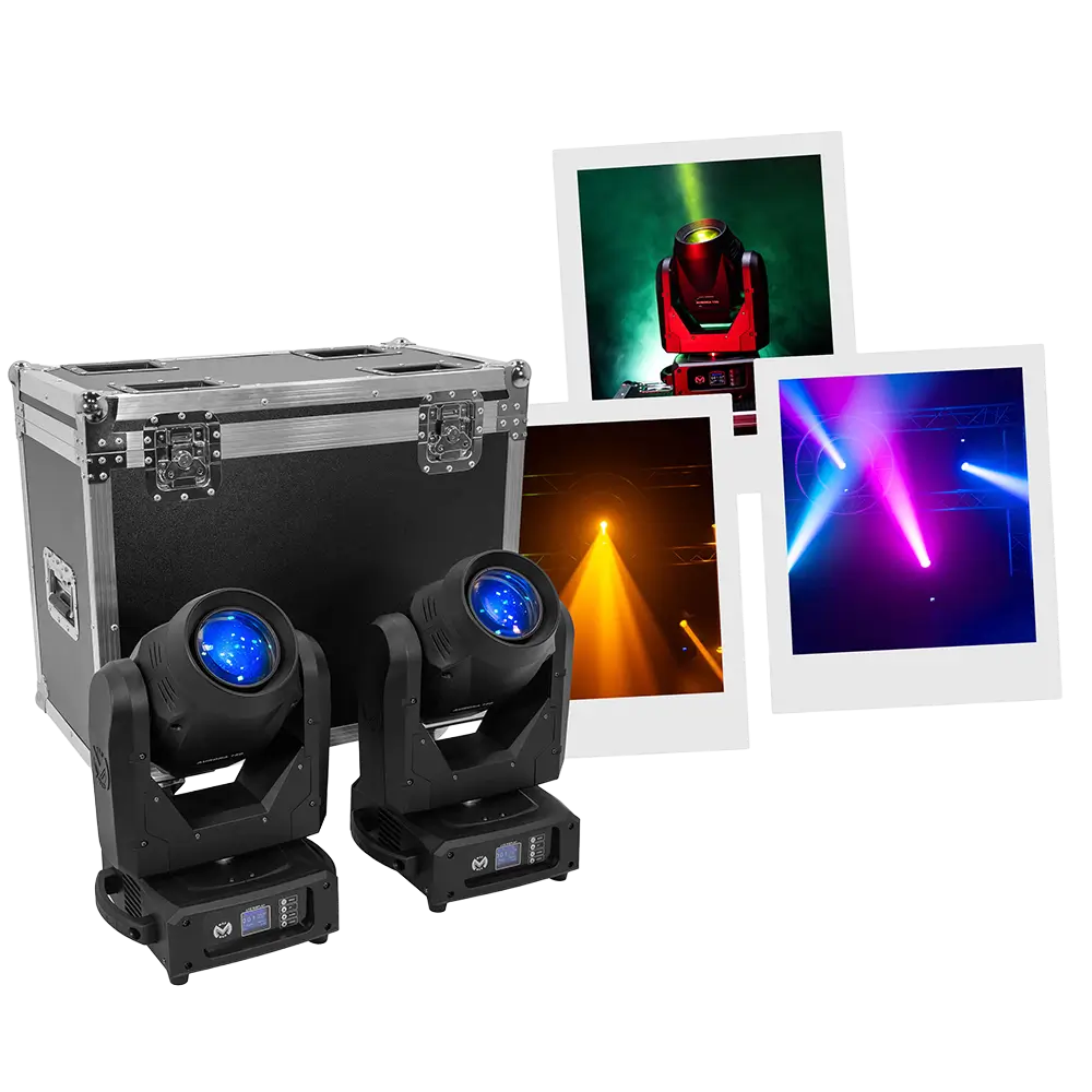 Set van 2 "Aurora 150 BSW" bundel + spot + wash hybriden met flightcase - Mac Mah