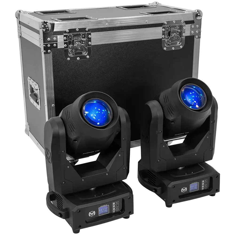 Set van 2 "Aurora 150 BSW" bundel + spot + wash hybriden met flightcase - Mac Mah