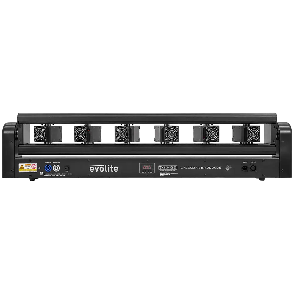 Laserbar pro "Laserbar 6X1000RGB" 6×1000 mW gemotoriseerd RGB - Evolite