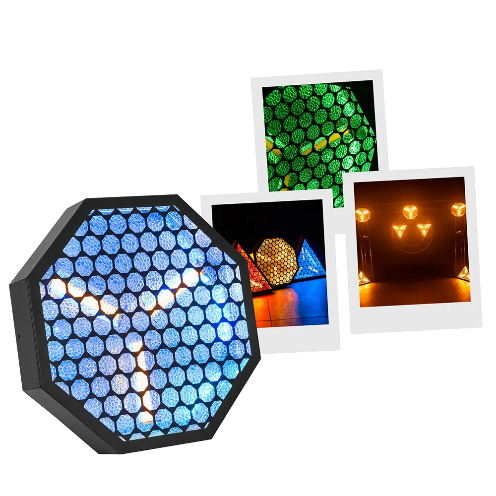 Amber-O" achthoekig retro LED-effect + RGB DMX - Mac Mah