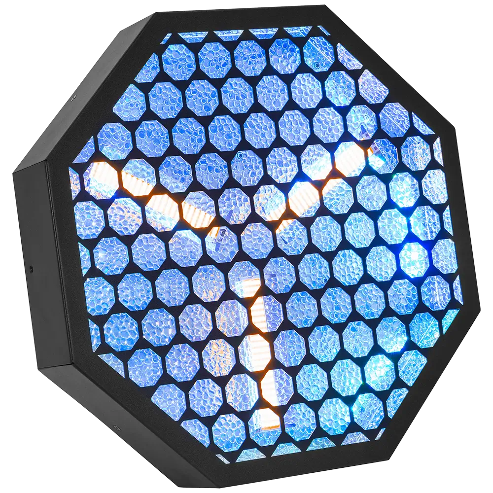 Amber-O" achthoekig retro LED-effect + RGB DMX - Mac Mah
