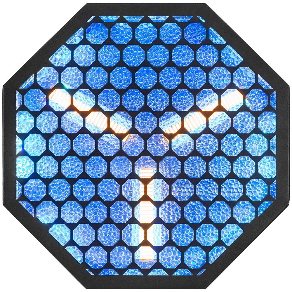 Amber-O" achthoekig retro LED-effect + RGB DMX - Mac Mah