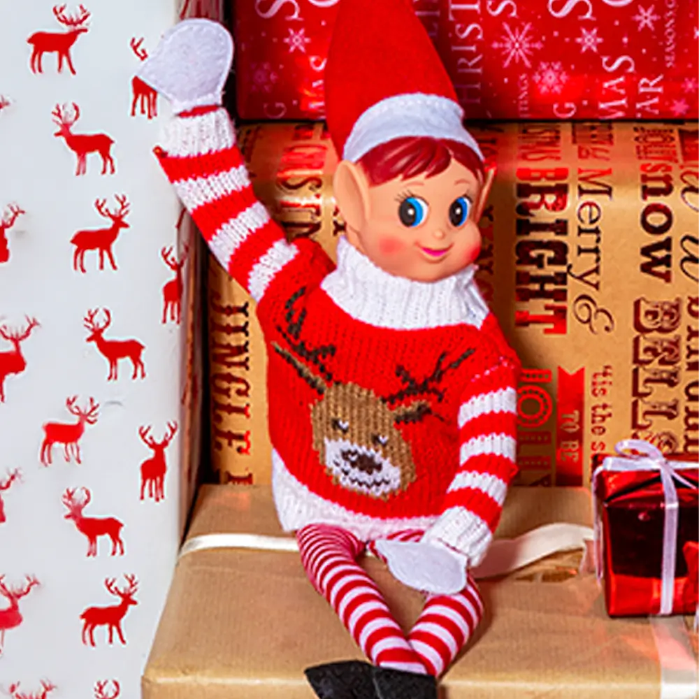 Kersttrui elf vermomming (set van 4)