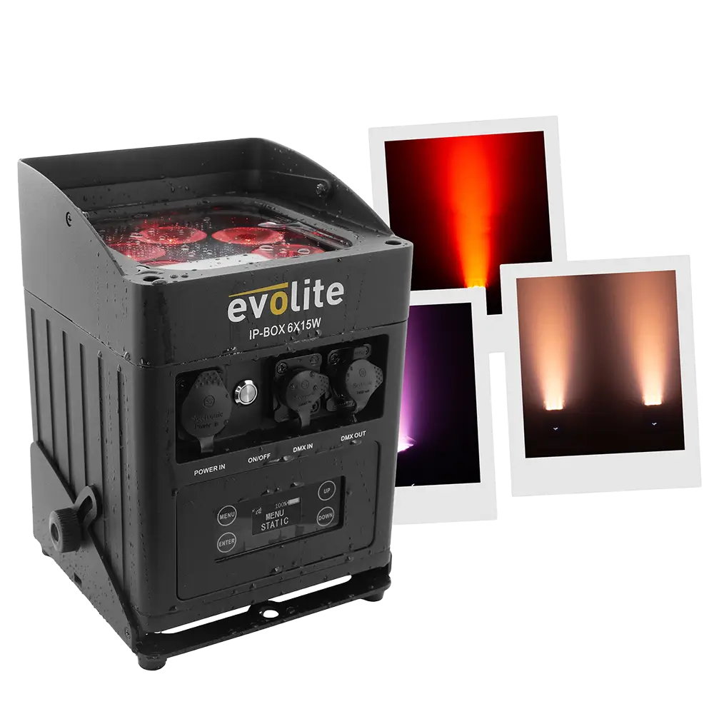 Evolite IP-Box 6×15W waterdichte schijnwerper - LED op batterij IP65
