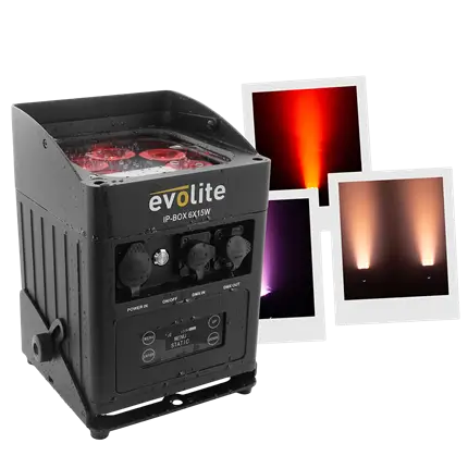 Evolite IP-Box 6×15W waterdichte schijnwerper - LED op batterij IP65