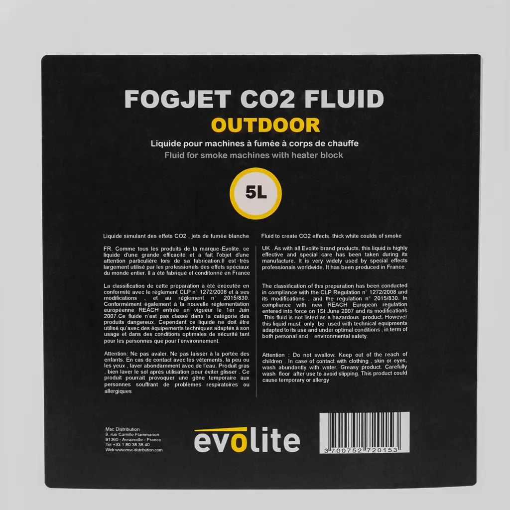 CO2-mistvloeistof - FogJet CO2 Outdoor Evolite - Gebruik buiten - 5L bus