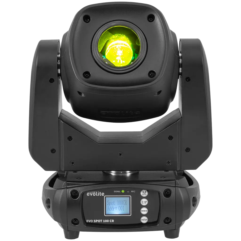 Set 2 spots 100 W in flightcase - Evo Spot 100 CR Set Evolite - Veelkleurige LED & DMX-bediening