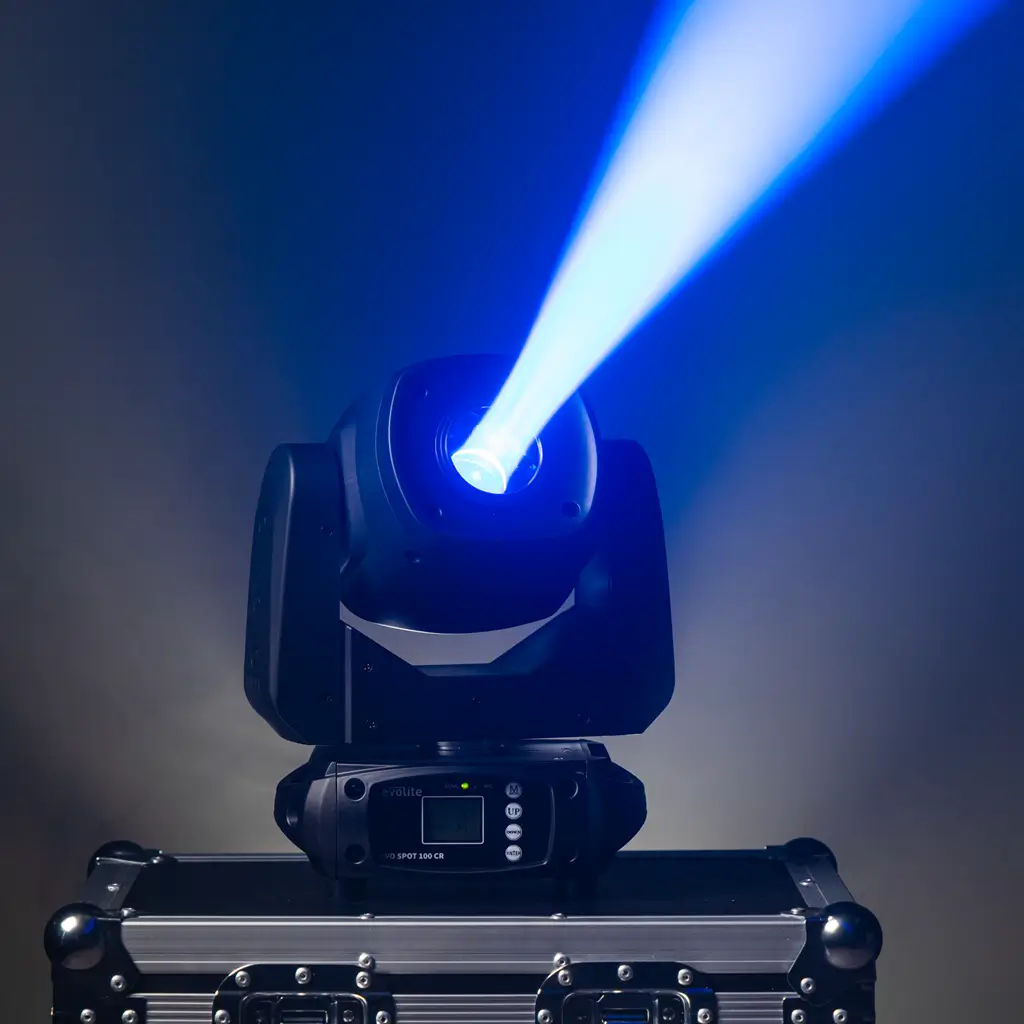 Set 2 spots 100 W in flightcase - Evo Spot 100 CR Set Evolite - Veelkleurige LED & DMX-bediening
