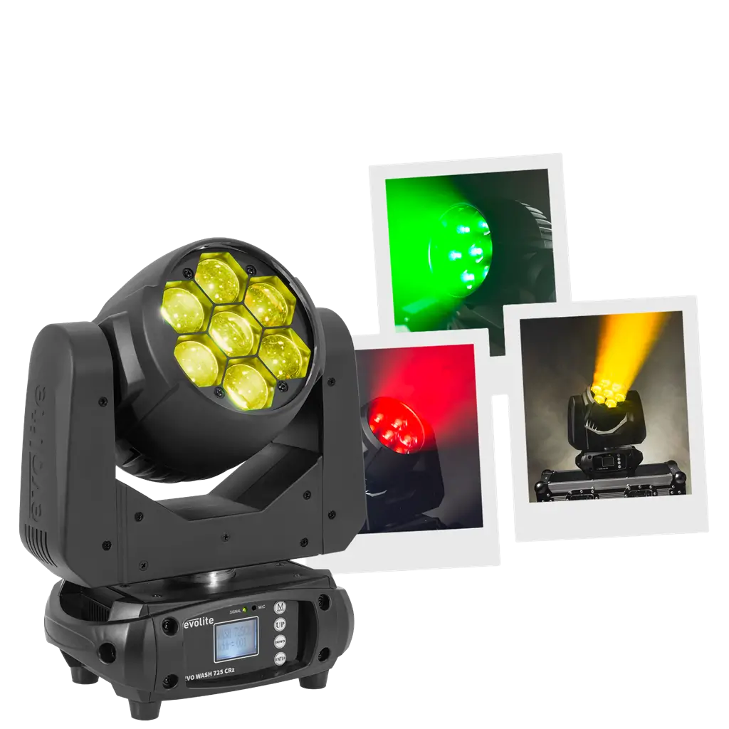 Wasspot 725 W - Evo Wash 725 CRz Evolite - Veelkleurige LED & DMX-bediening