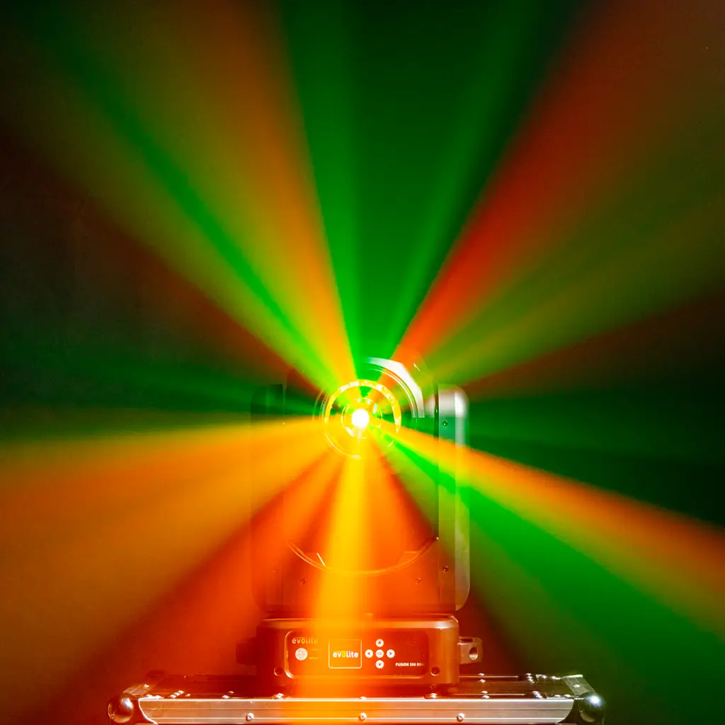 Set van 2 hybride schijnwerpers 350 W in flightcase - Fusion 350 BSW Set Evolite - Intelligent Beam, Spot & Wash