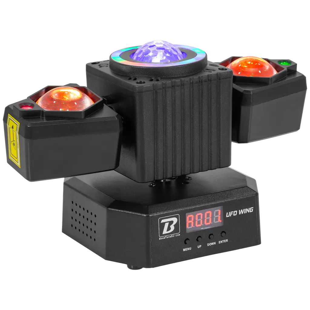 Multifunctionele spot 50 W - UFO Wing BoomTone DJ - LED + LASER + stroboscoop + bundels, DMX-besturing