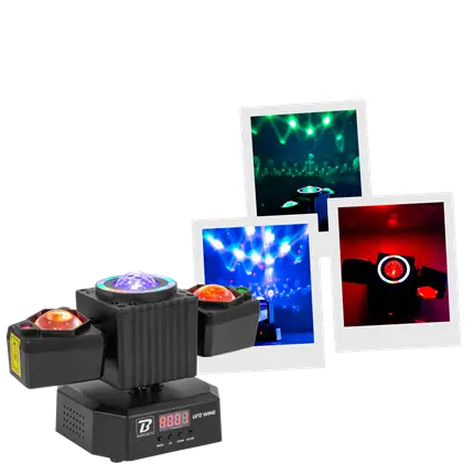 Multifunctionele spot 50 W - UFO Wing BoomTone DJ - LED + LASER + stroboscoop + bundels, DMX-besturing
