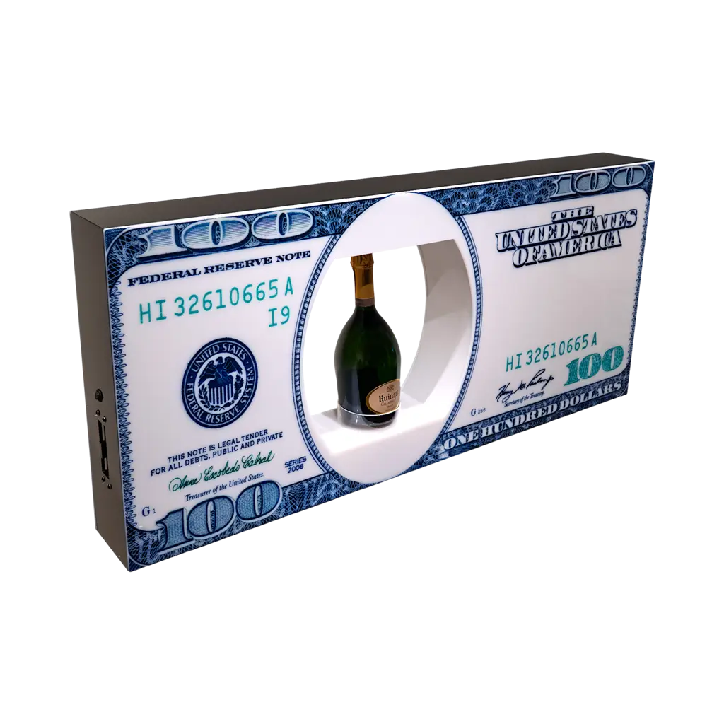 Serviceritueel "Dollar" - Verlichte VIP-flesdisplay | Door Sparklers®