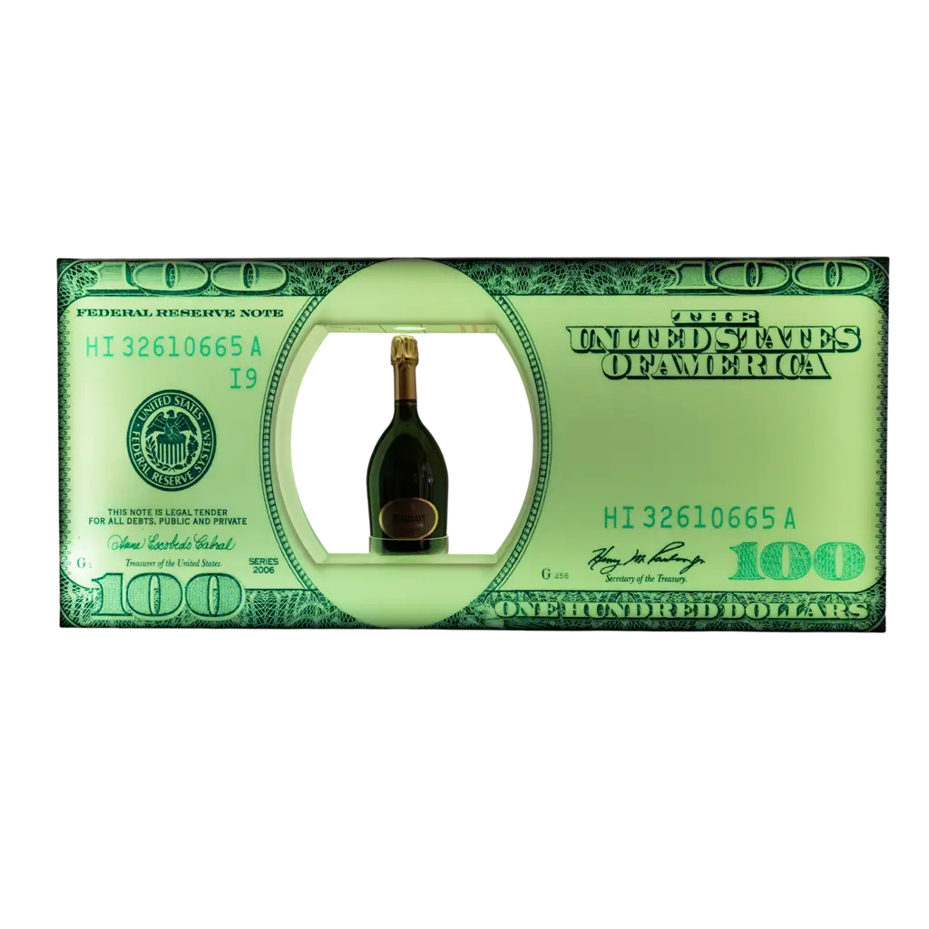 Serviceritueel "Dollar" - Verlichte VIP-flesdisplay | Door Sparklers®