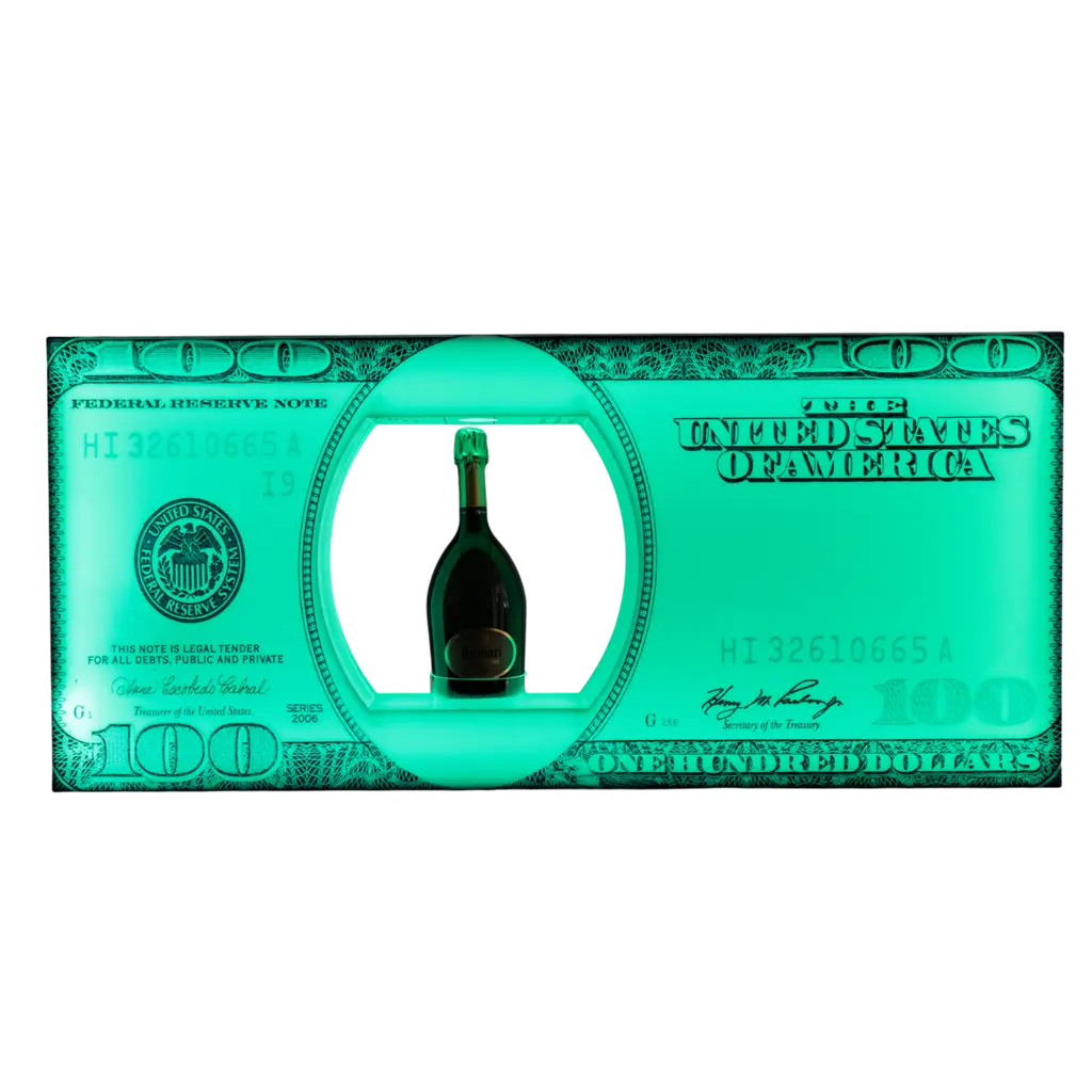 Serviceritueel "Dollar" - Verlichte VIP-flesdisplay | Door Sparklers®