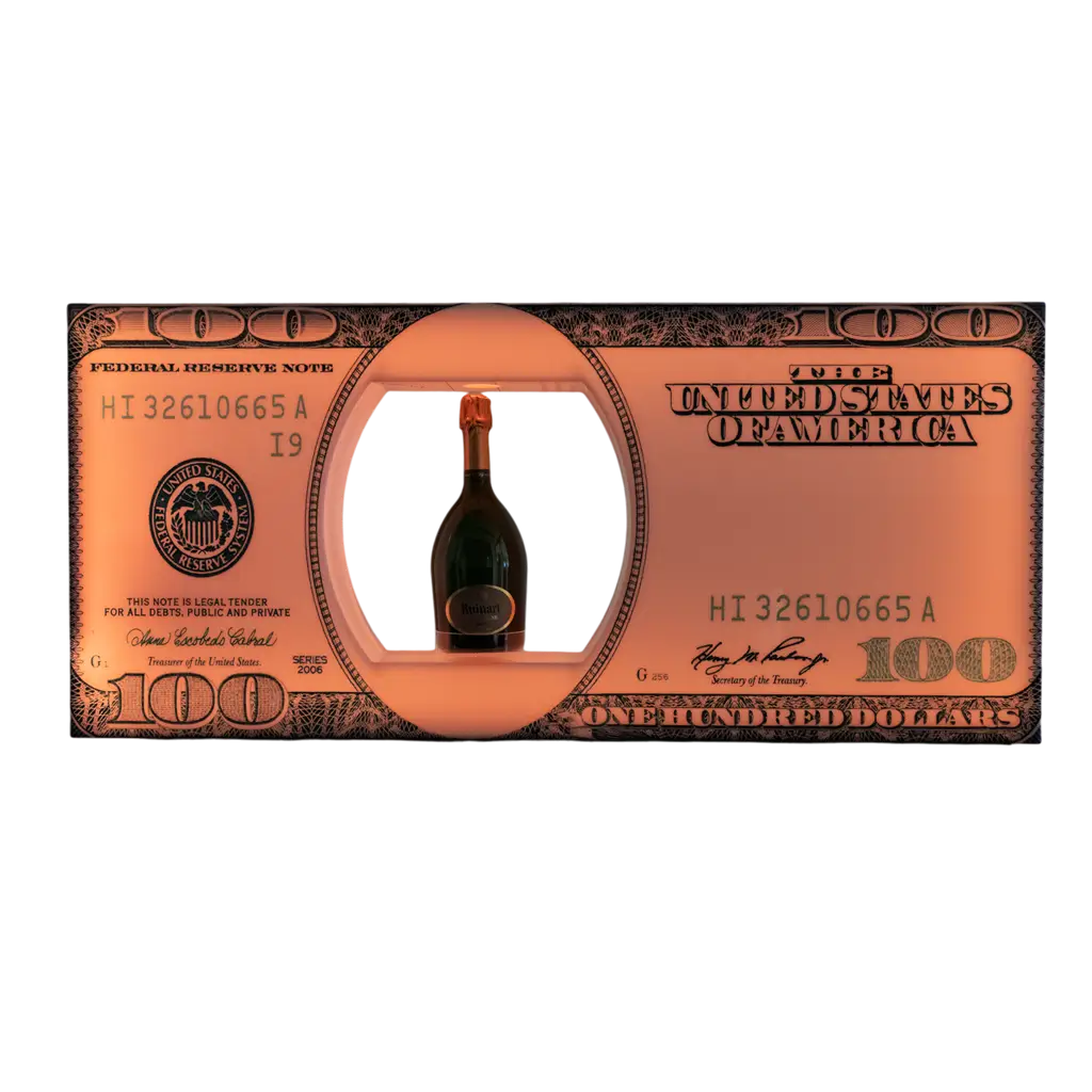 Serviceritueel "Dollar" - Verlichte VIP-flesdisplay | Door Sparklers®