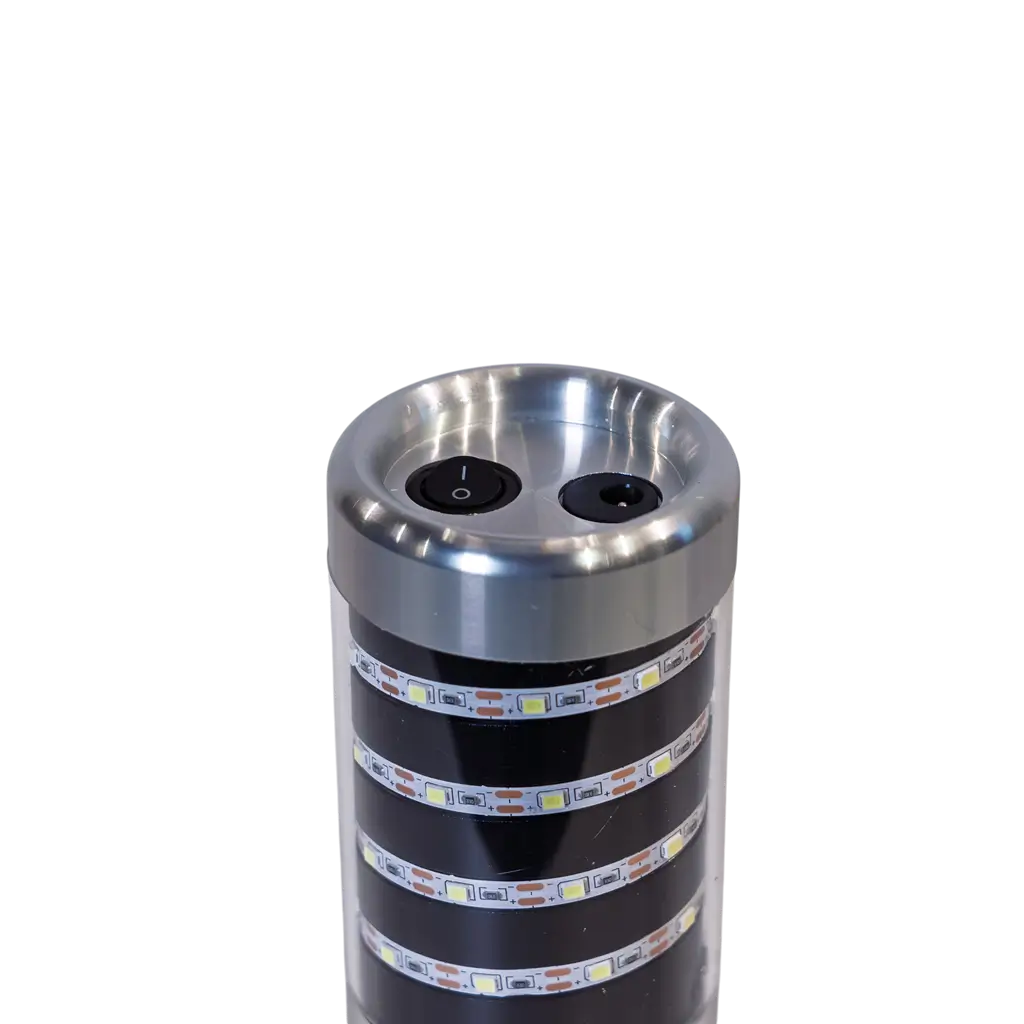 Granaat" LED-flesstick zwart, 24 cm - Oplaadbaar