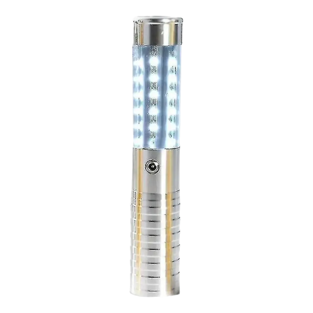 VIP zilveren LED flesstick met groene laser - 24 cm
