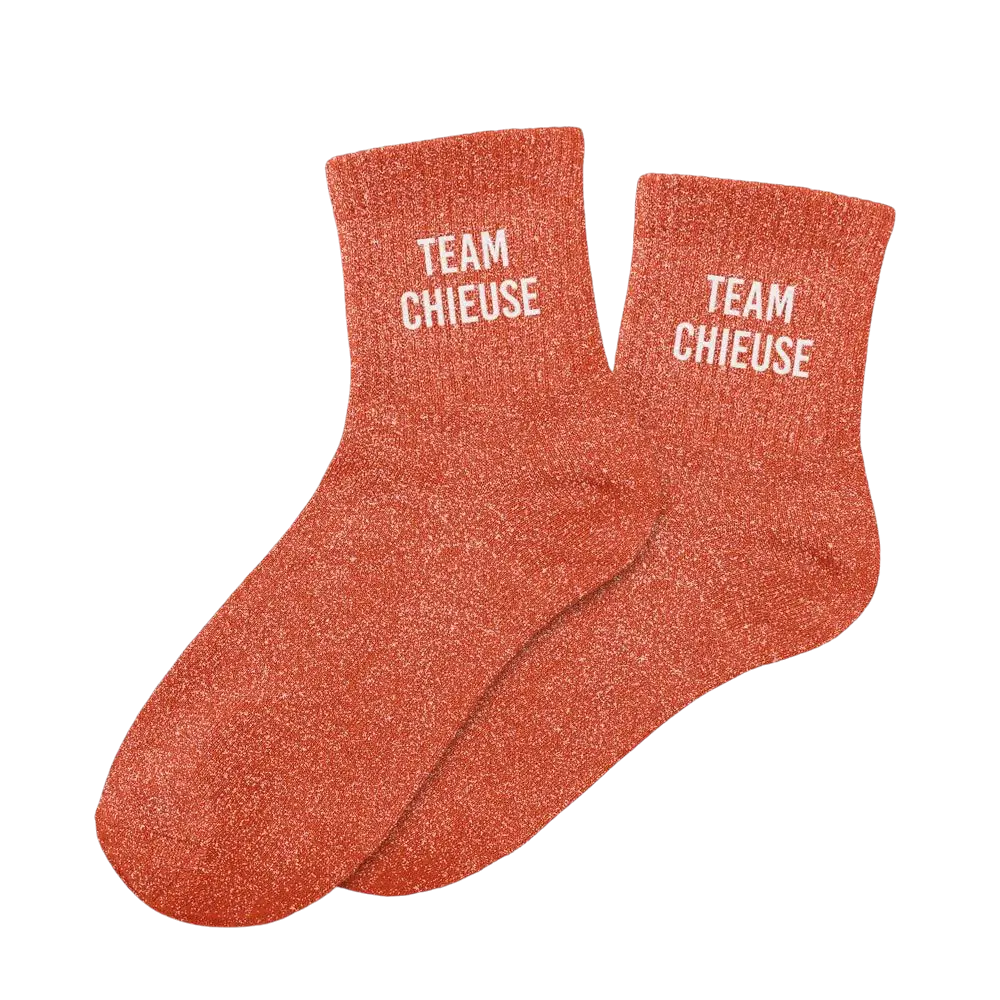 Team chieuse glittersokken - Een maat 36-42