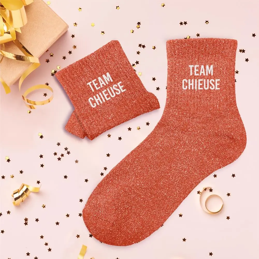 Team chieuse glittersokken - Een maat 36-42