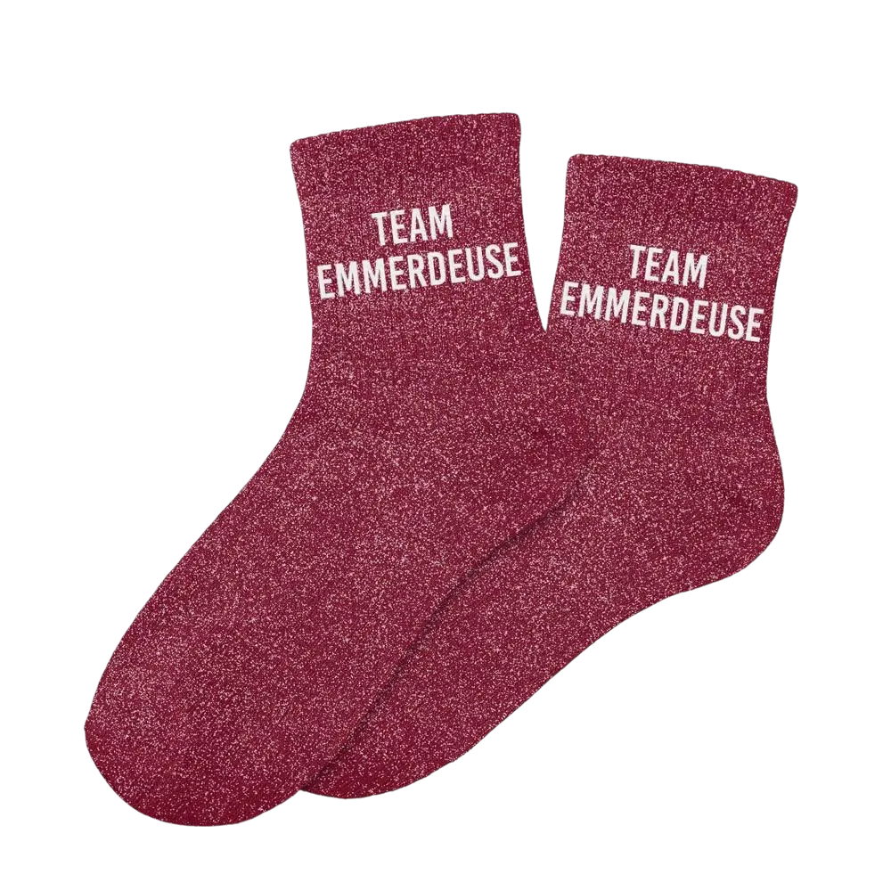 Team emmerdeuse glittersokken - Een maat 36-42