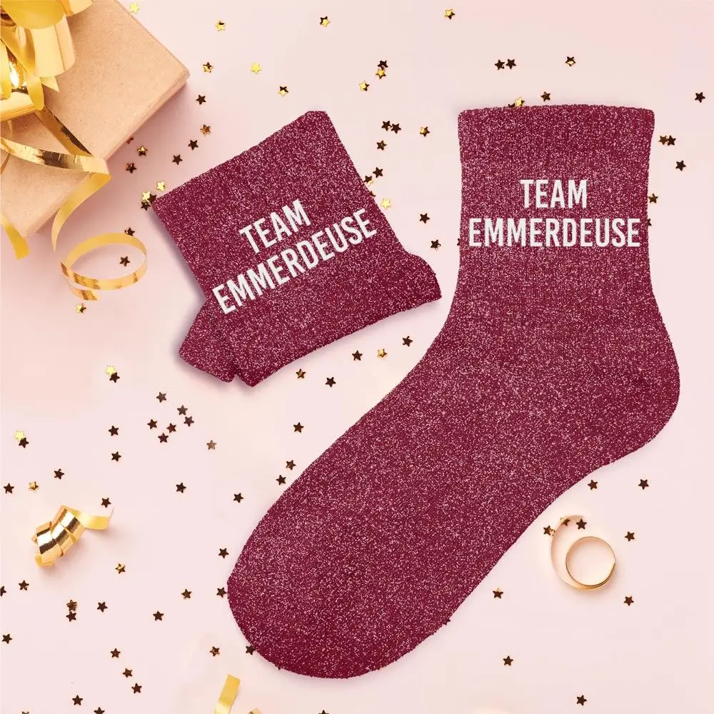 Team emmerdeuse glittersokken - Een maat 36-42