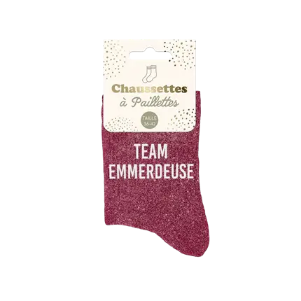 Team emmerdeuse glittersokken - Een maat 36-42