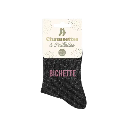 Zwarte glittersokken - Een maat 36-42