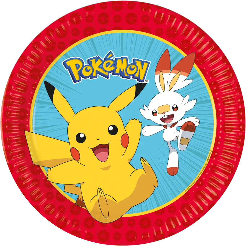 Papieren Pokémon bord ø23cm - Set van 8