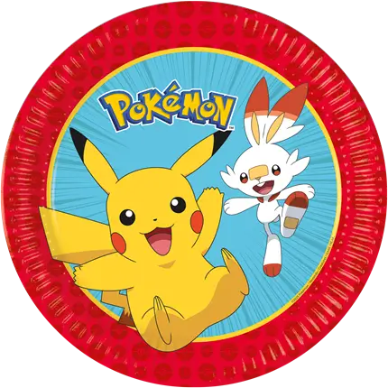 Papieren Pokémon bord ø23cm - Set van 8