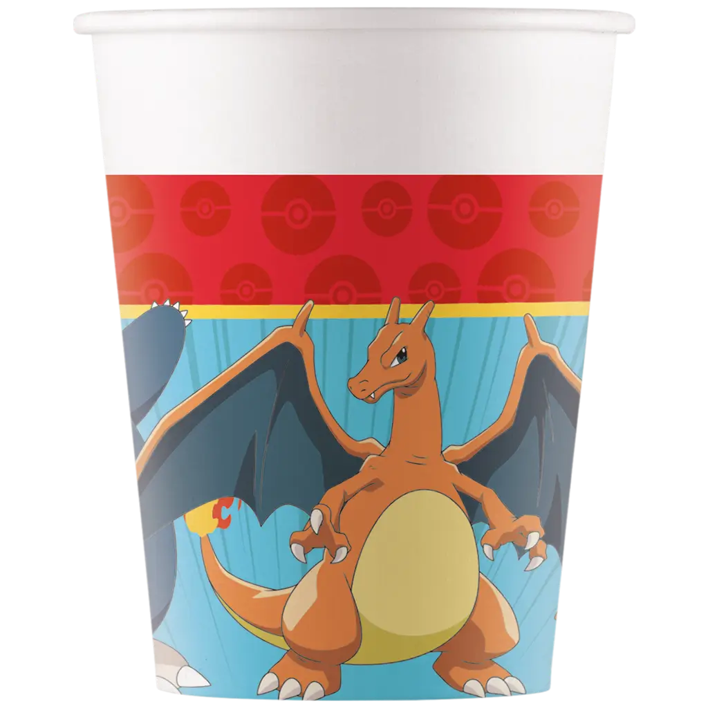 Papieren Pokémon-beker - 25cl - Set van 8