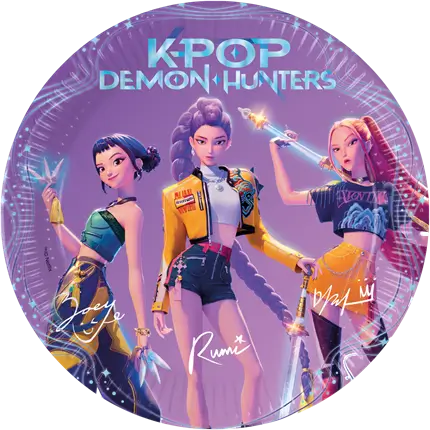 K-POP Demon Hunters papieren bord ø23cm - Set van 8