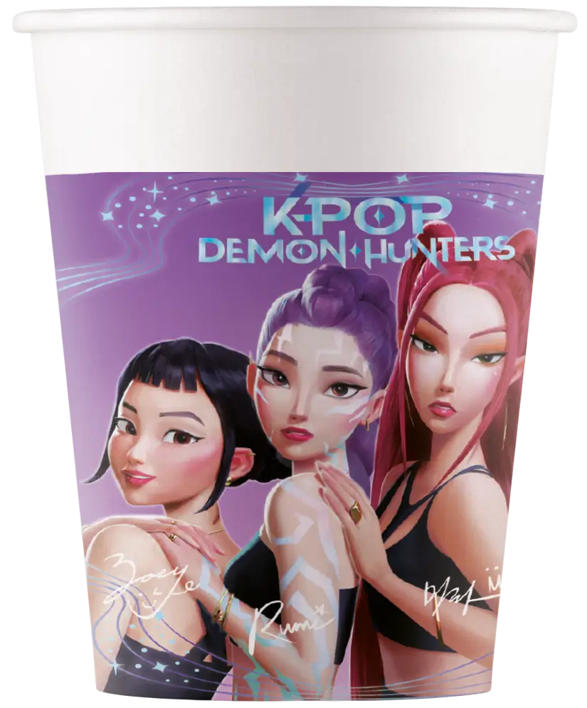Papieren beker K-POP Demon Hunters - 25cl - Set van 8