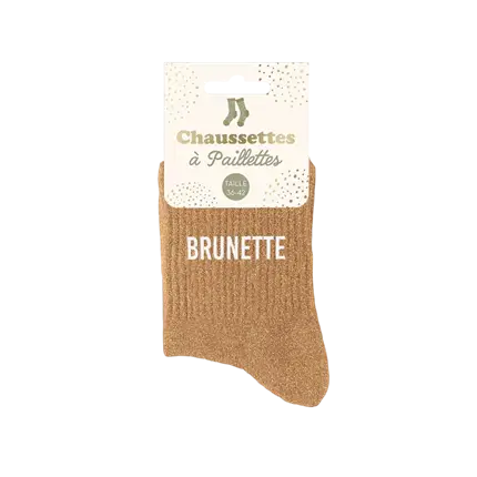 Sokken Brunette Glitter - Een Maat 36-42