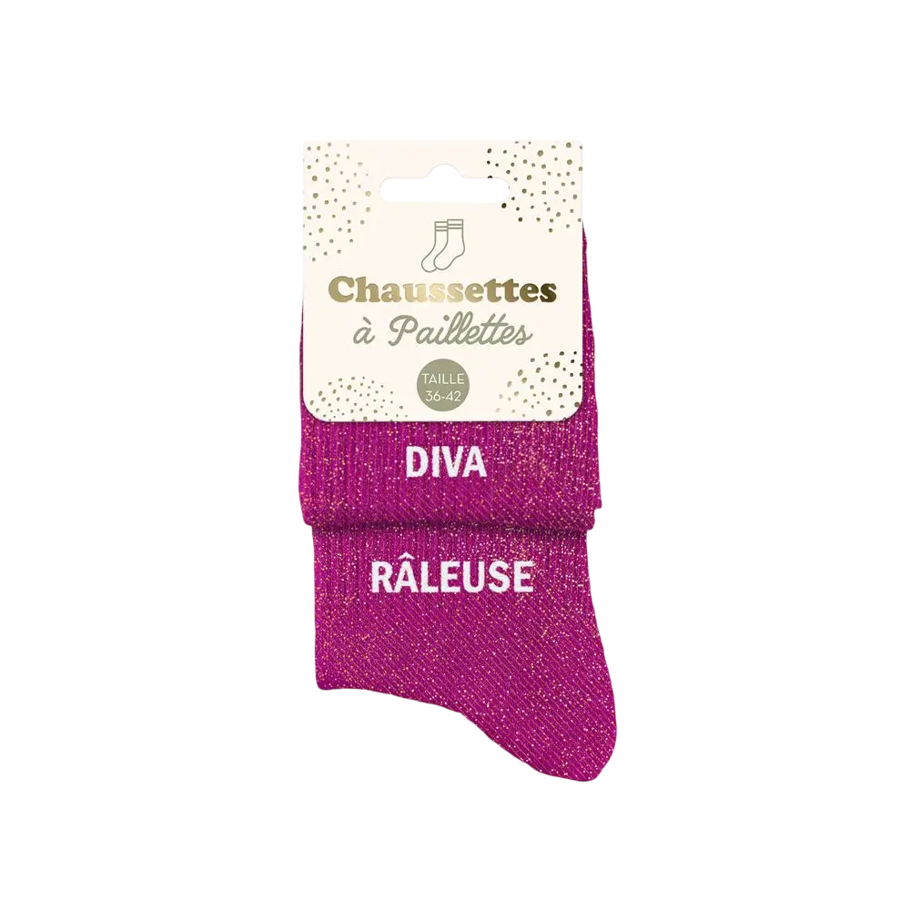 Glittersokken Duo Diva Râleuse - Een Maat 36-42
