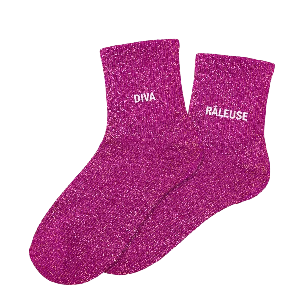 Glittersokken Duo Diva Râleuse - Een Maat 36-42