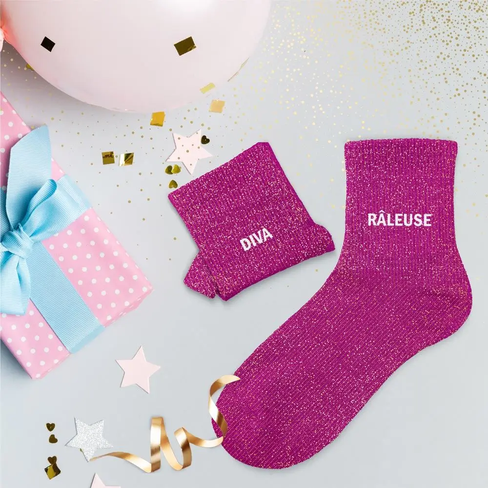 Glittersokken Duo Diva Râleuse - Een Maat 36-42